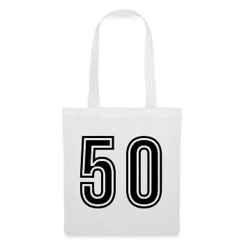 50 Zahl symbol - Stoffbeutel - Weiß - Vorne