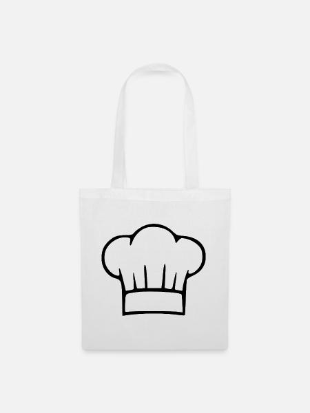 Kochmütze Koch kochen Geschenk Köchin - Stoffbeutel - Weiß