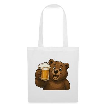Bear with beer mug celebration - Tote Bag - white - Front