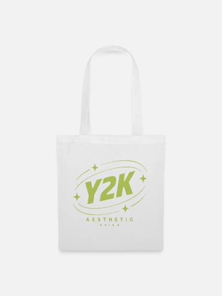Y2K Ästhetik Neon Logo - Stoffbeutel - Weiß