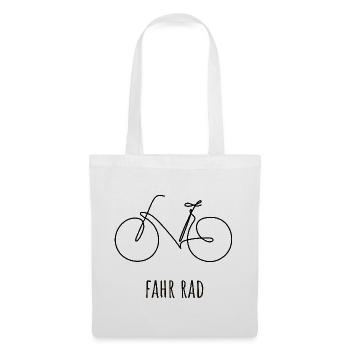 Fahrrad | Eine Linie handgezeichnet - Geschenk - Stoffbeutel - Weiß - Vorne