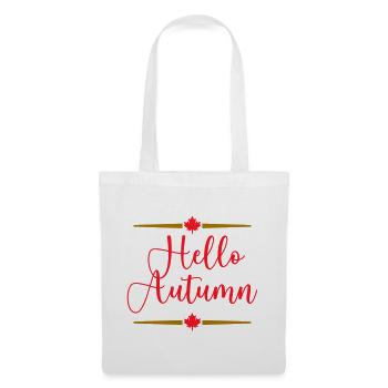 Hello Autumn Kalligrafie - Stoffbeutel - Weiß - Vorne