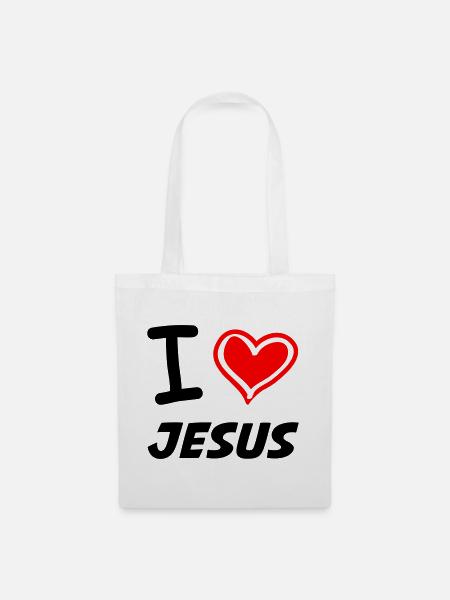 I Love Jesus - Stoffbeutel - Weiß