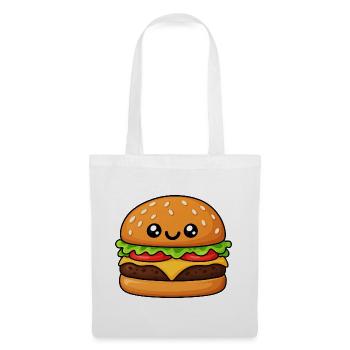 Kuscheliger Hamburger Cartoon - Stoffbeutel - Weiß - Vorne