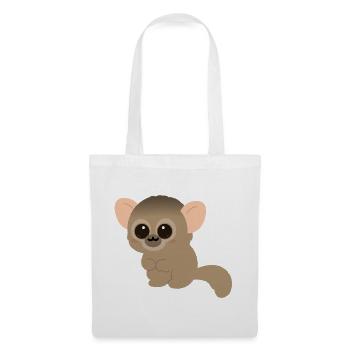 Chibi Night Monkey Niedlicher Charakter - Stoffbeutel - Weiß - Vorne