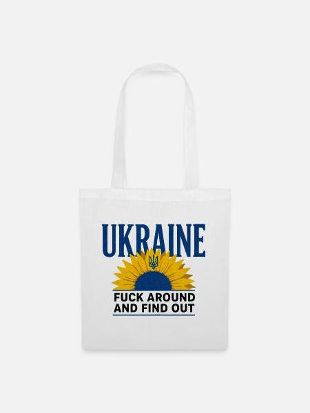 Ukraine FAFO Sonnenblume – Kühne Aussage - Stoffbeutel - Weiß