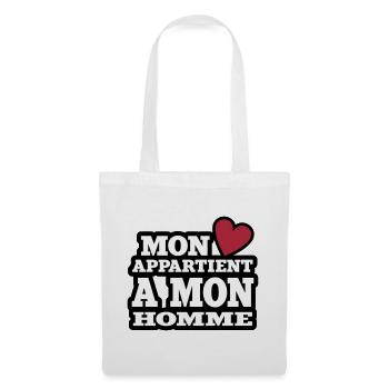 mon coeur appartient à mon homme - Sac en tissu - blanc - Devant