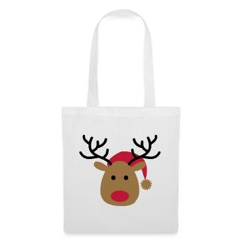 Conception drôle d'un orignal pour Noël - Sac en tissu - blanc - Devant