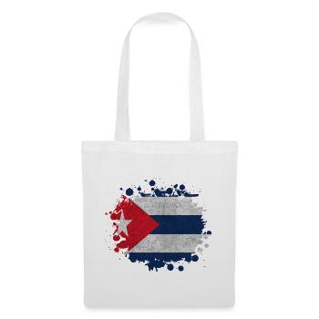 Kuba Klecks / Geschenk Havanna Flagge Karibik - Stoffbeutel - Weiß - Vorne