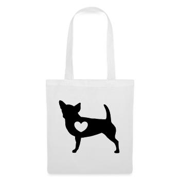 Chihuahua mit Herz - Stoffbeutel - Weiß - Vorne