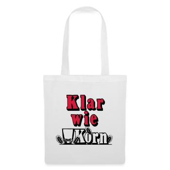 Korn , Party , Weizenkorn ,Klar wie Korn (25) - Stoffbeutel - Weiß - Vorne