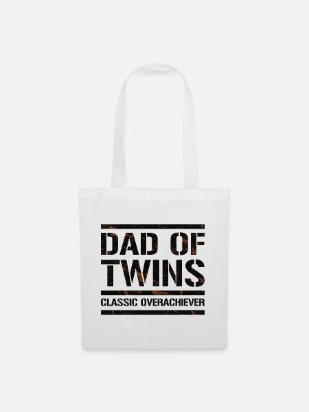 CoolE Papa der Zwillinge klassische Overachiever Papa Geschenk - Stoffbeutel - Weiß