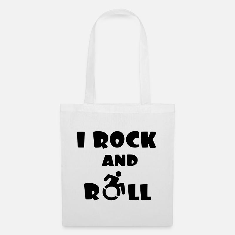 Ich rocke und rolle. Humor im Rollstuhl # - Stoffbeutel - Weiß