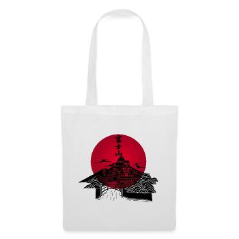 Black Japanese landscape and red sun - Tote Bag - white - Front