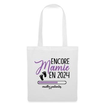 Encore Mamie 2024 Cadeau Future Grand Mère - Sac en tissu - blanc - Devant