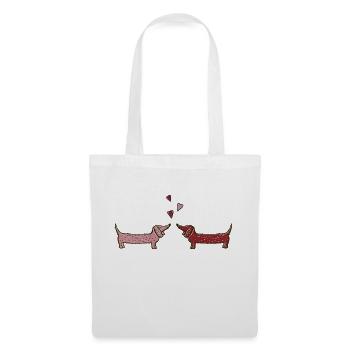 Funny Dachshund Dogs in love.. Dachshund Love - Tote Bag - white - Front