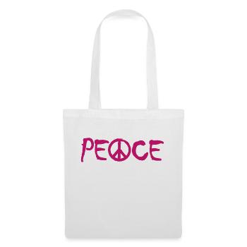 PAIX - avec le A comme symbole de paix Signe de paix - Sac en tissu - blanc - Devant