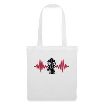 Pulse Retro Gas Mask Heartbeat - Tote Bag - white - Front