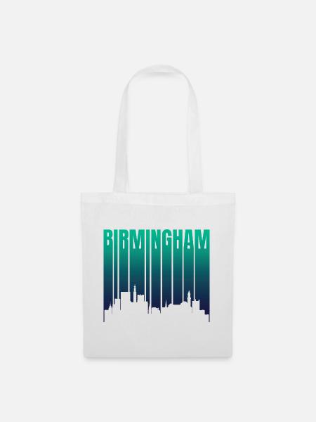 Birmingham Skyline Gradient - Stoffbeutel - Weiß