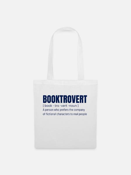 Bücher Booktrovert Definition für Leser Buch Fans - Stoffbeutel - Weiß