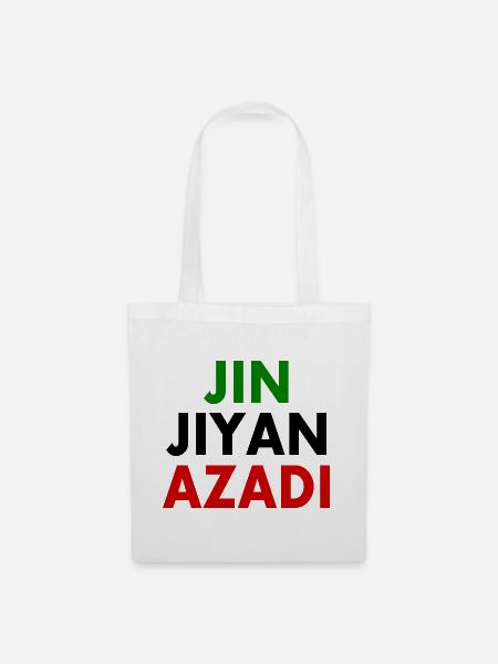 jin jiyan azadi - Stoffbeutel - Weiß