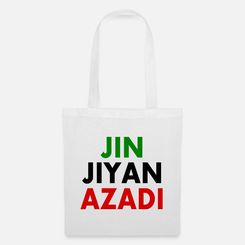 jin jiyan azadi - Stoffbeutel - Weiß