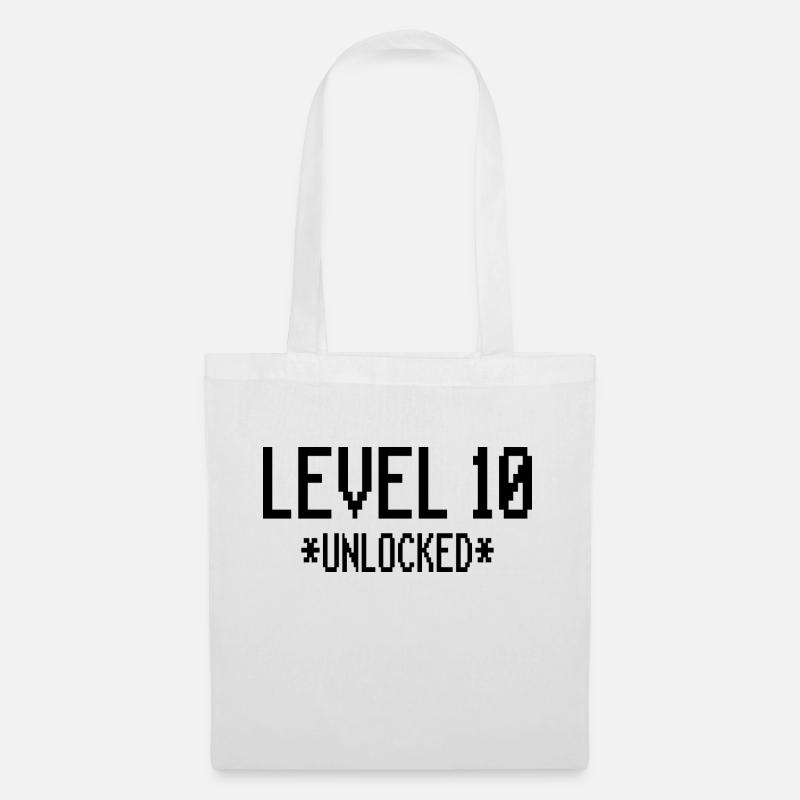 10. Geburtstag Level 10 Geschenk zehn 10 Jahre - Stoffbeutel - Weiß