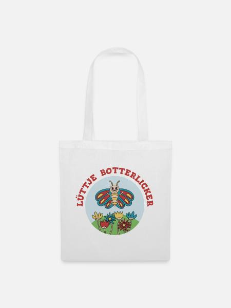 Lüttje Botterlicker kleiner Schmetterling - Stoffbeutel - Weiß