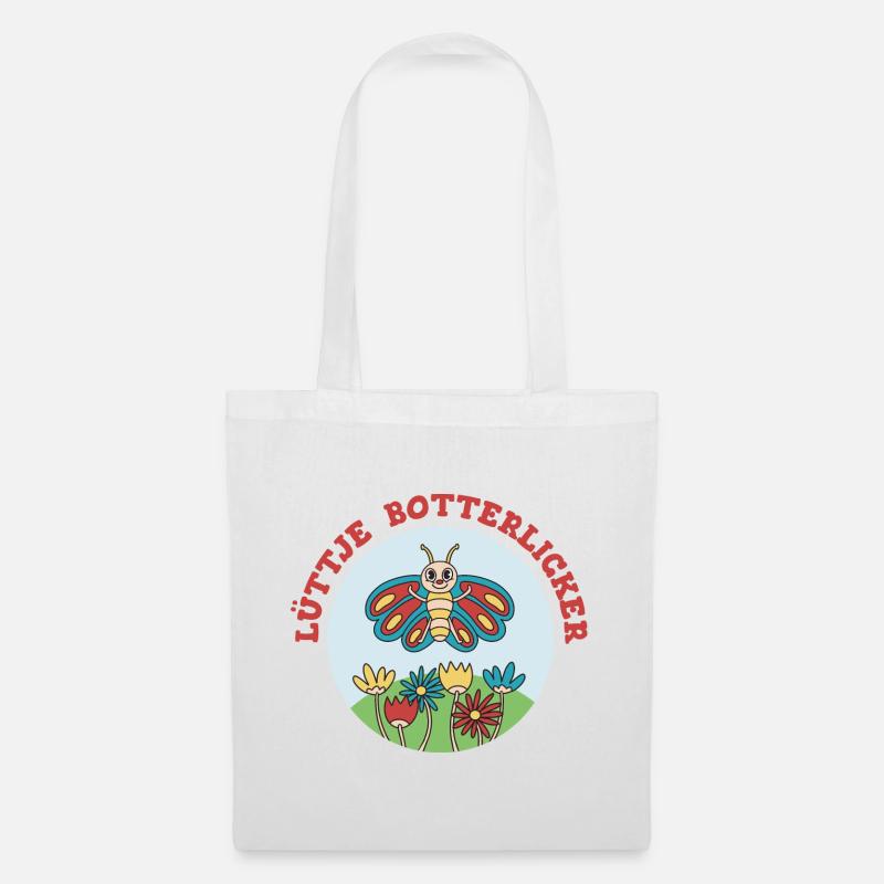 Lüttje Botterlicker kleiner Schmetterling - Stoffbeutel - Weiß