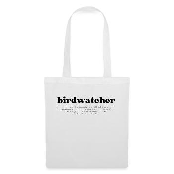 birdwatcher black letters 01 | clan of birds - Stoffbeutel - Weiß - Vorne