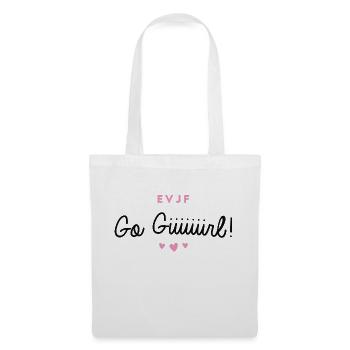 T-shirt EVJF "Go Giiiiiirl!" - Sac en tissu - blanc - Devant