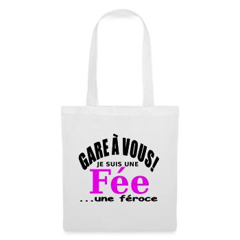 Humour / Je suis une féroce / Design Drôle - Sac en tissu - blanc - Devant