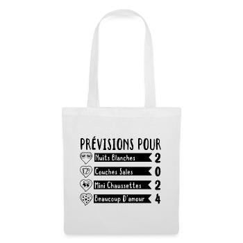 Grossesse Prévisions Pour 2025 Future Maman cadeau - Sac en tissu - blanc - Devant
