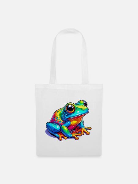 Frosch - Stoffbeutel - Weiß