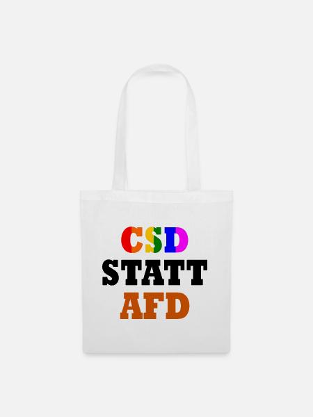Csd statt afd - Stoffbeutel - Weiß