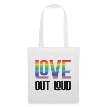 Mois de la fierté LGBTQ - Love Out Loud - Sac en tissu - blanc - Devant