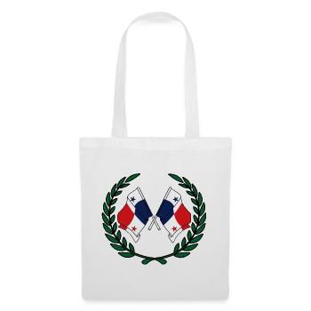 Drapeaux Panama en couronne de laurier - Sac en tissu - blanc - Devant