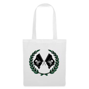 Drapeaux de pirates en couronne de laurier - Sac en tissu - blanc - Devant