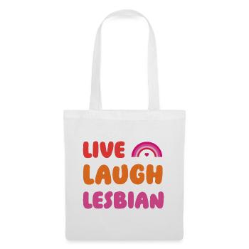 LGBTQ Pride Month - Live, Laugh, Lesbian - Tote Bag - white - Front