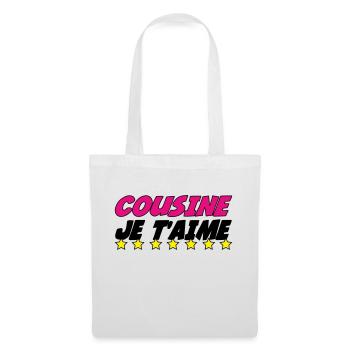 COUSINE JE t'aime - Sac en tissu - blanc - Devant