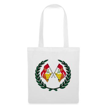 Flags of the Liège in laurel wreath - Tote Bag - white - Front
