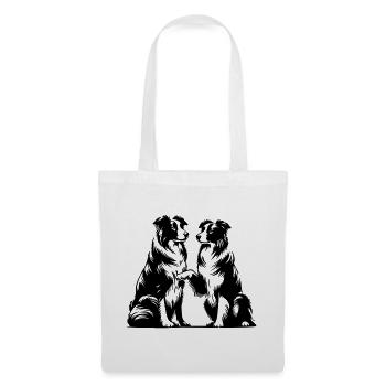 Border Collie - Sac en tissu - blanc - Devant