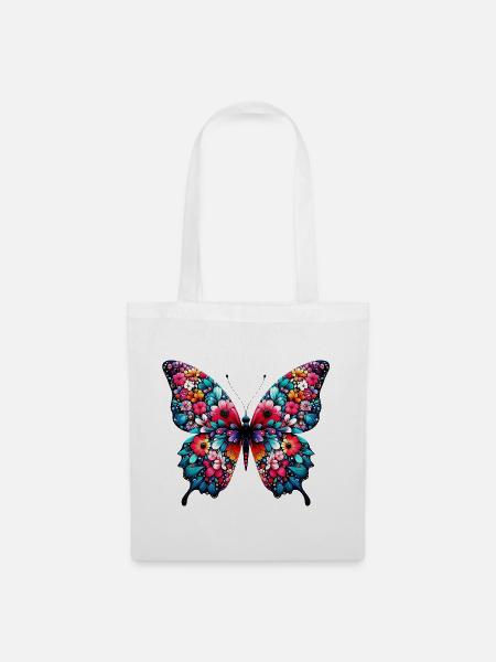 Schmetterling - Stoffbeutel - Weiß