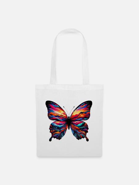 Schmetterling - Stoffbeutel - Weiß
