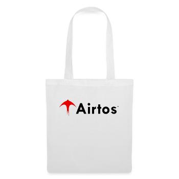 Rotes airtos LOGO + schwarzer Text - Stoffbeutel - Weiß - Vorne