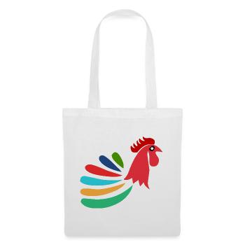 COQ. CHEVAL. POULE. COQ. ANIMAL. OISEAU. LICORNE. - Sac en tissu - blanc - Devant