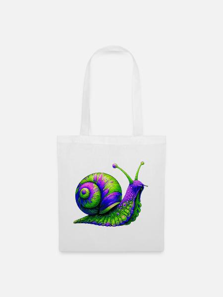 Schnecke - Stoffbeutel - Weiß