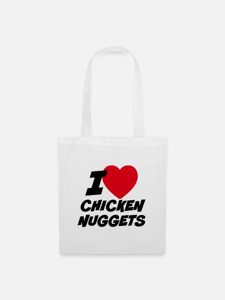 Ich liebe Chicken Nuggets - Stoffbeutel - Weiß