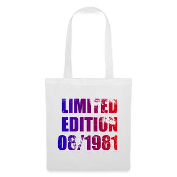 44. Geburtstag Limited Edition 08/1981 - Stoffbeutel - Weiß - Vorne
