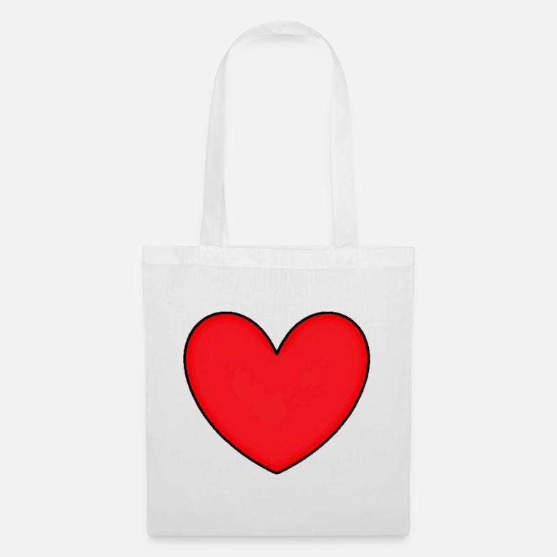 rotes Herz rot Herzen rot Geschenk Valentinstag - Stoffbeutel - Weiß